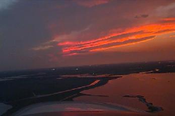 Heading over Galveston
Bay