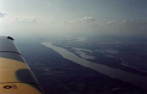 Mississippi river marking the MO/IL border